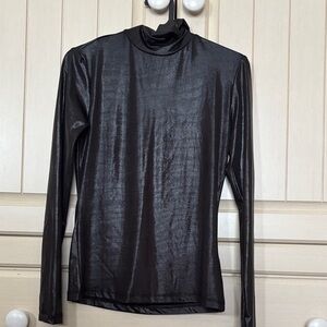 Dynamite Shimmering Black Long Sleeve Top